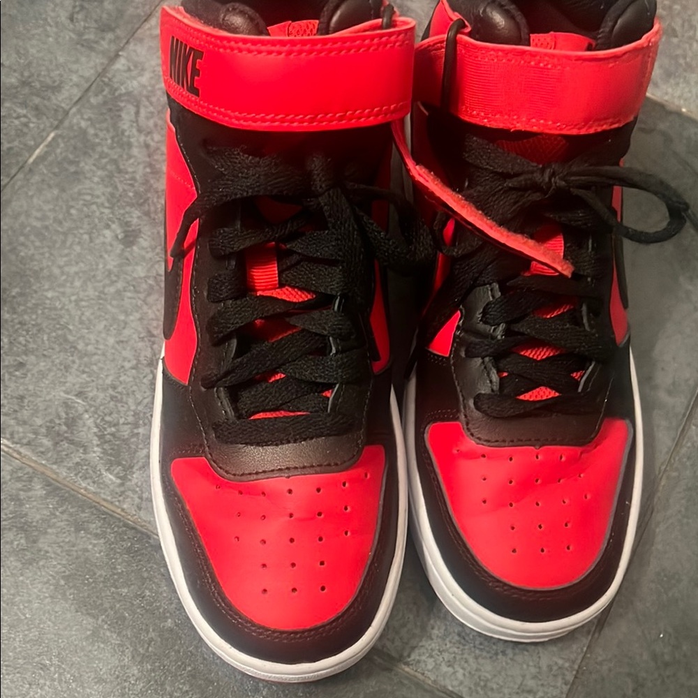 Nike Kids' High-Top Sneakers in Red and Black